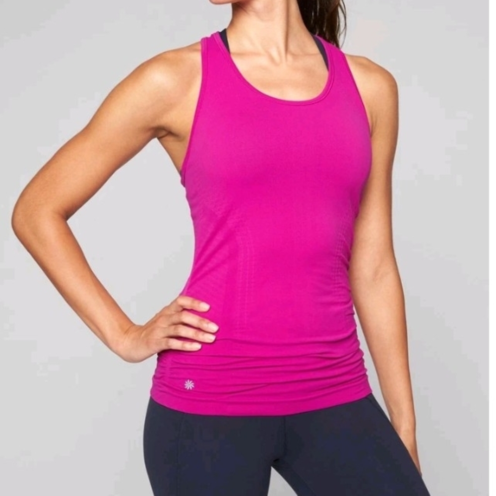 Athleta Fitted Racerback Tank Top - Fucsia Pink